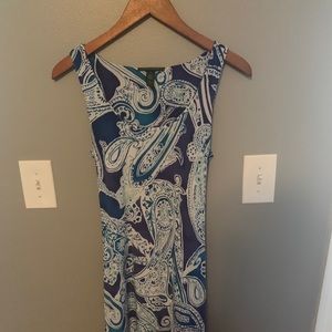 Ralph Lauren size small blue paisley dress